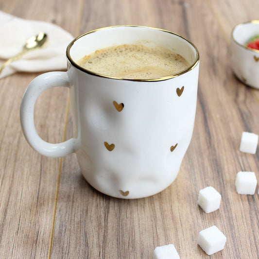 Pampa Bay Heart to Heart 16-oz. Porcelain Mug with Gold Accents, White
