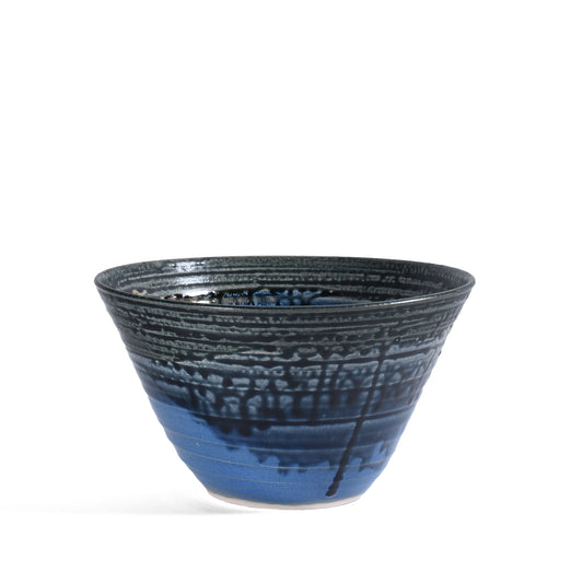 American Handmade Centerpiece Bowl by Holman Pottery, Smoky Blue, Each One Varies