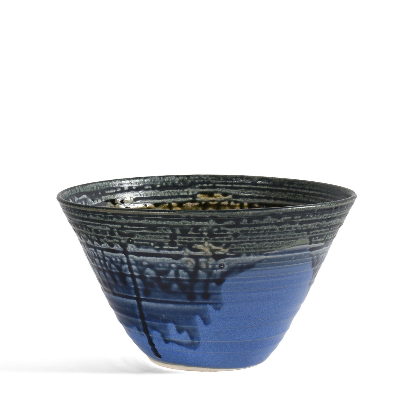 American Handmade Centerpiece Bowl by Holman Pottery, Smoky Blue, Each One Varies