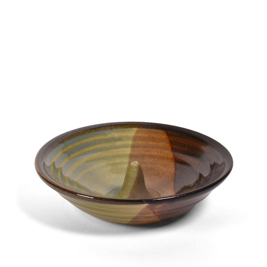 Holman Pottery Microwave Omelet Dish, Handmade in the USA, Green Earth