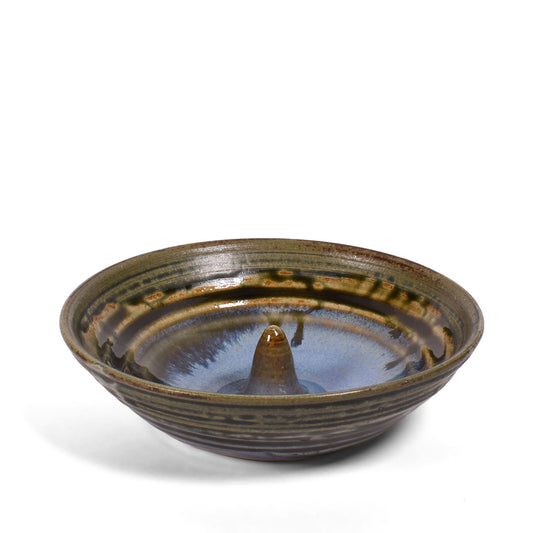 Holman Pottery Microwave Omelet Dish, Handmade in the USA, Smoky Blue