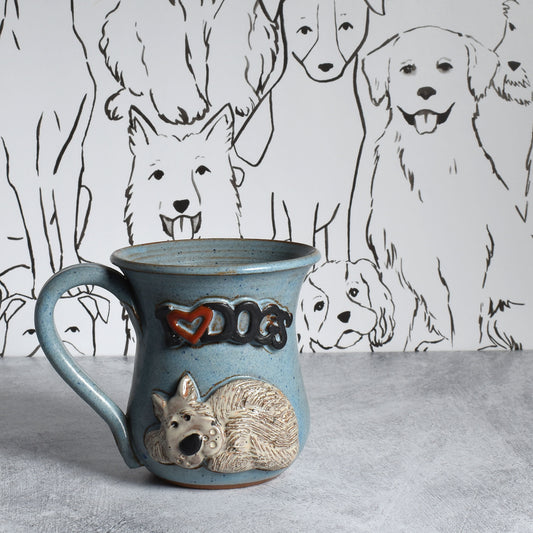 I Love Dogs Handmade American Pottery Coffee Mug