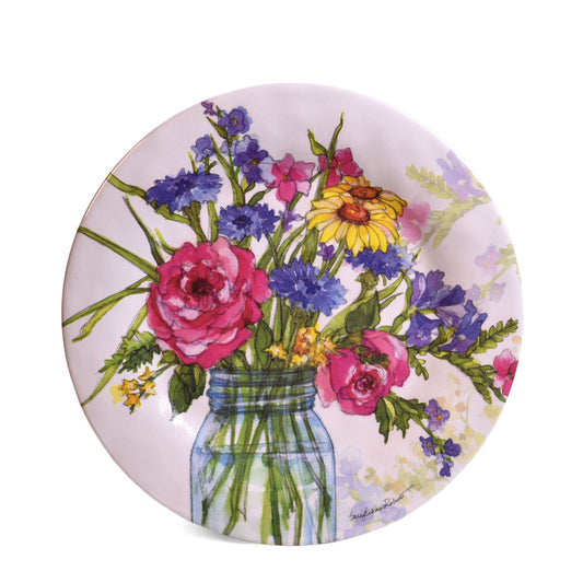 Bamboo Table Jars of Sunshine 8-1/4" Salad Plates, Set of 4, Made of Eco-Friendly Bamboo Composite