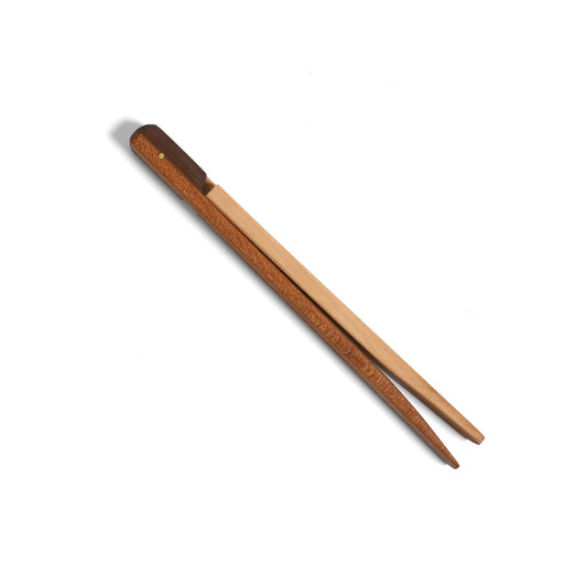 American Handmade Wooden Crudites Tongs with Spring Action, Fold Flat for Storage