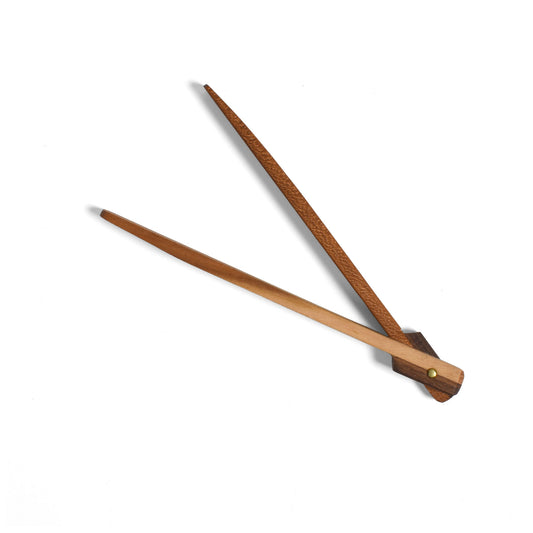 American Handmade Wooden Crudites Tongs with Spring Action, Fold Flat for Storage