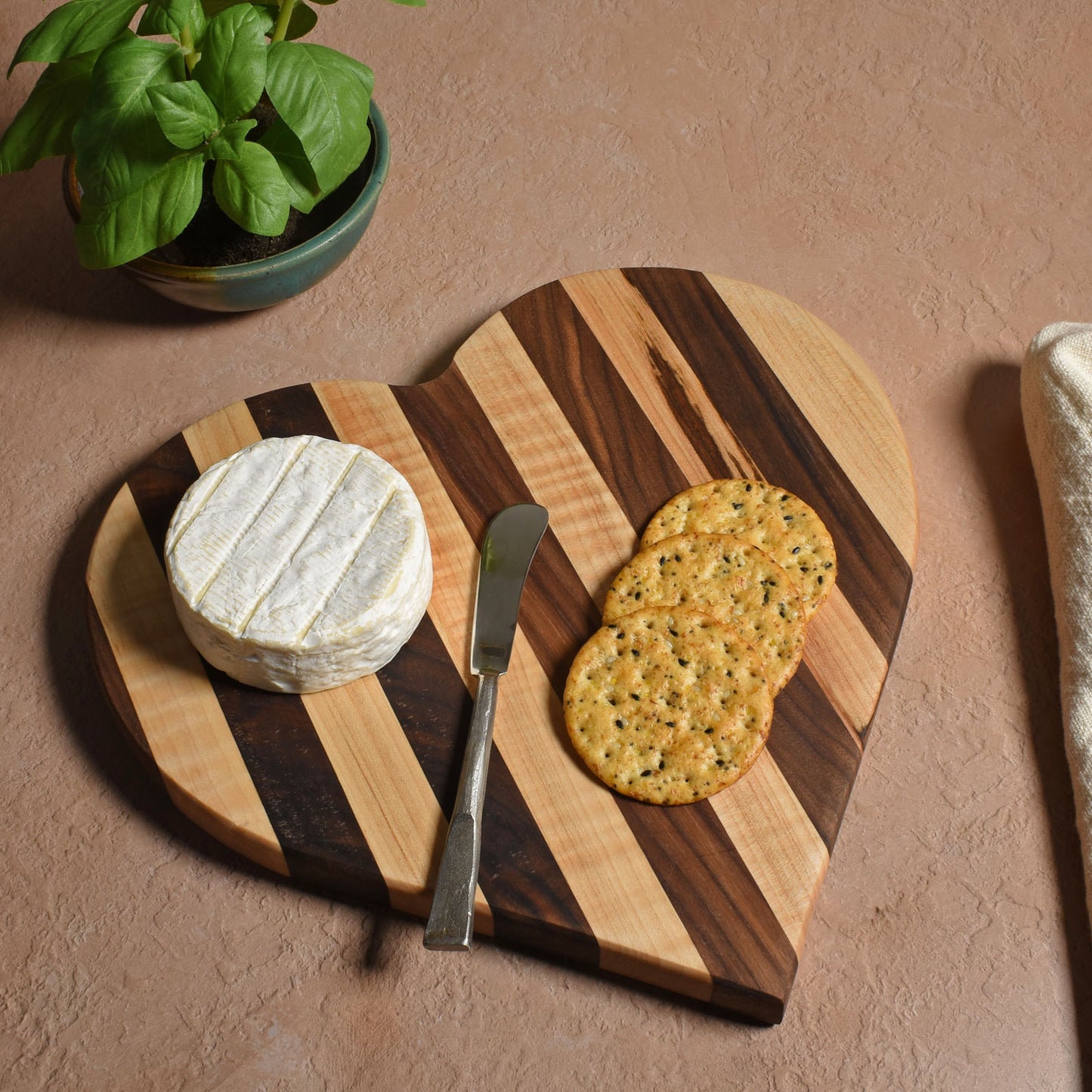 Heart Shaped Appalachian Hardwood Charcuterie Cutting Board, Handmade in the USA