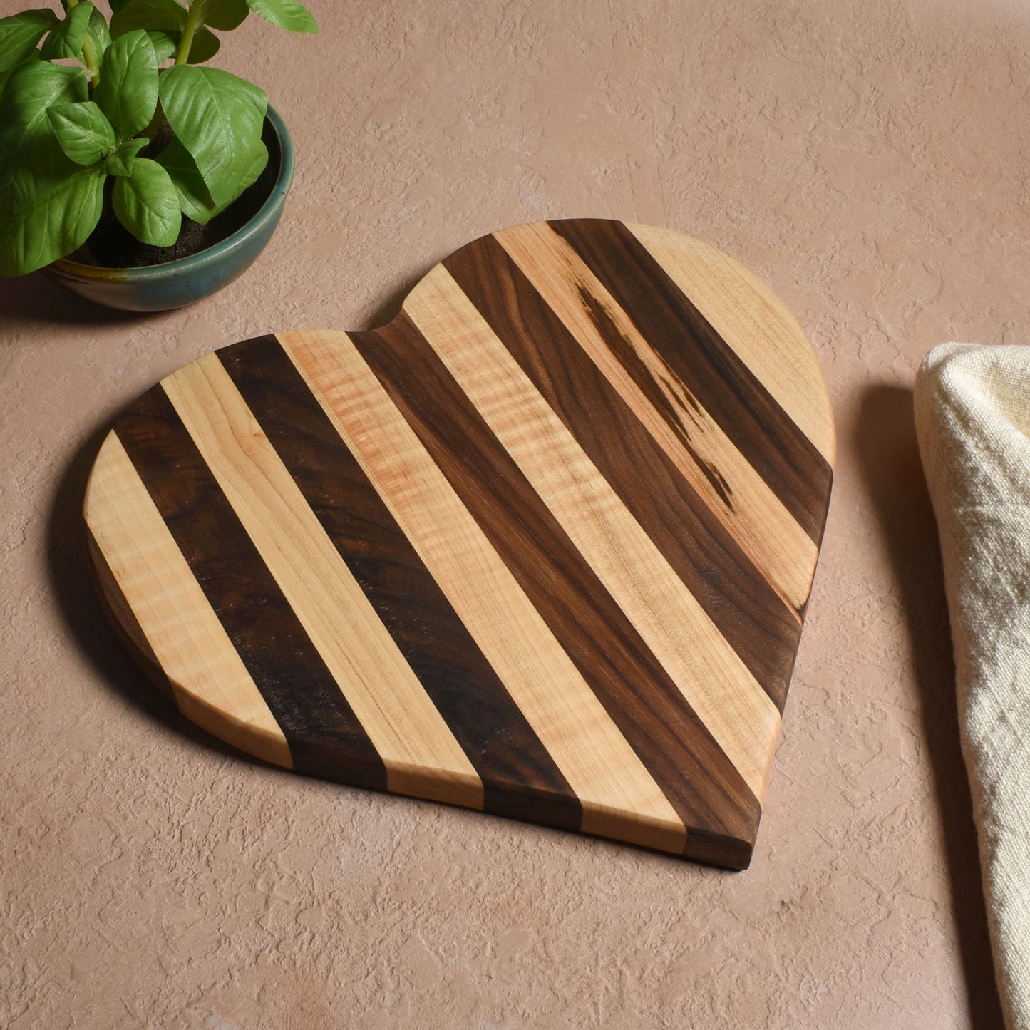 Heart Shaped Appalachian Hardwood Charcuterie Cutting Board, Handmade in the USA