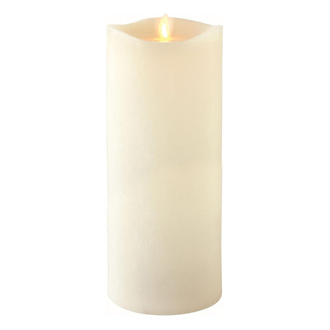 LIGHTLi Moving Flame Advanced Battery-Operated LED Indoor Wax Pillar Candle, 3-1/2" x 8-1/2", Ivory