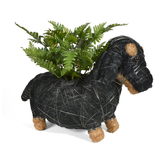 Dachshund Coconut Fiber Dog Planter, Handmade in the Philippines