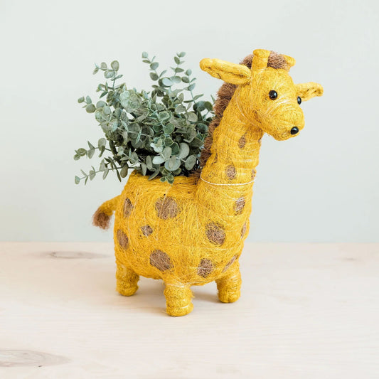 Baby Giraffe Coconut Fiber Planter, Handmade in the Philippines