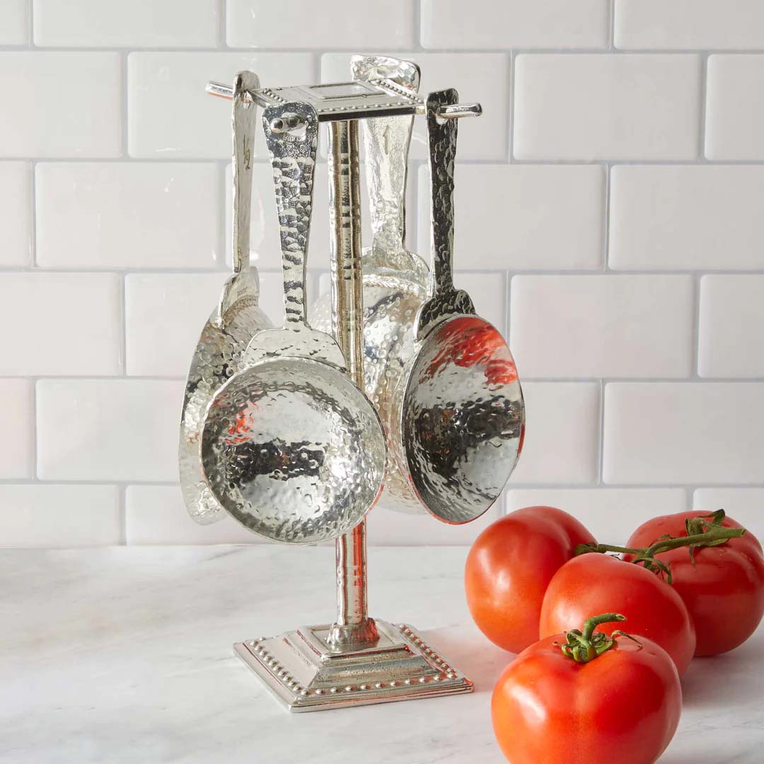 Crosby & Taylor Roman Pewter Measuring Cups with Display Post, Handmade in the USA