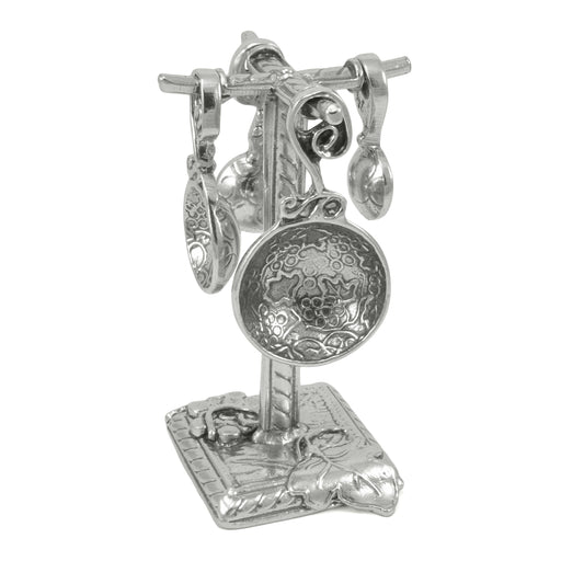 Crosby & Taylor Vineyard Handmade Pewter Measuring Spoon Set with Display Post