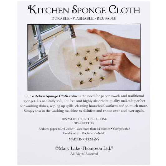 Mary Lake-Thompson Winter Cats with Birds Sponge Cloth, Eco-Friendly, Machine Washable