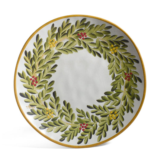 Cardinal Wreath by Carole Shiber 11" Melamine Dinner Plate, Set of 6
