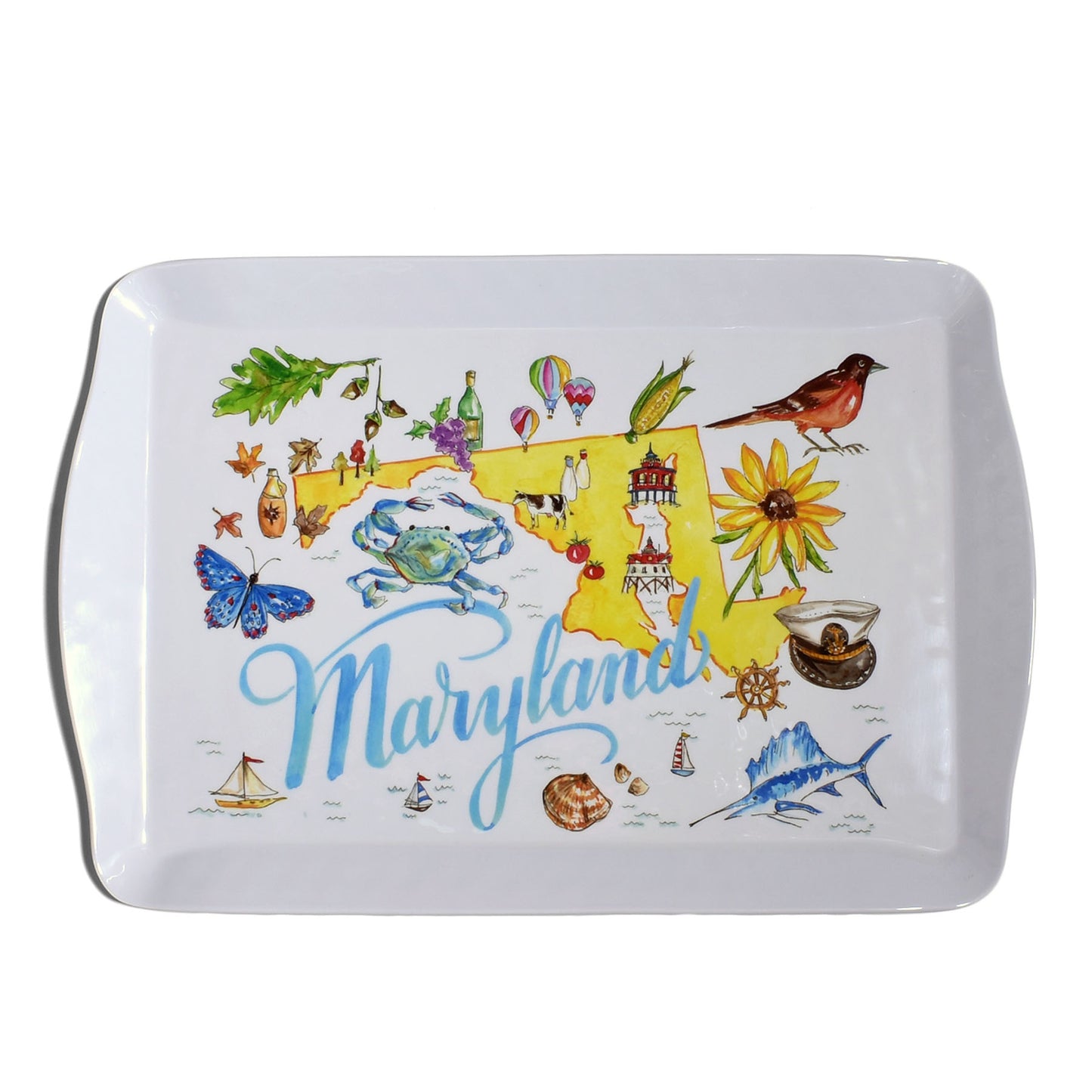 Maryland Collage 17" x 11-1/2" Melamine Serving Tray by Merritt Designs