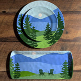 Merritt Designs Lakeview by Kate Nelligan 11-1/2" Melamine Dinner Plate, Multicolor, Set of 6