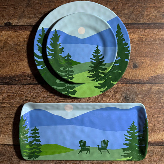 Merritt Designs Lakeview by Kate Nelligan 8-1/2" Melamine Salad Plate, Multicolor, Set of 6