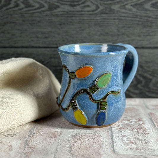 Christmas Lights Coffee Mug by MudWorks Pottery, Handmade in the USA