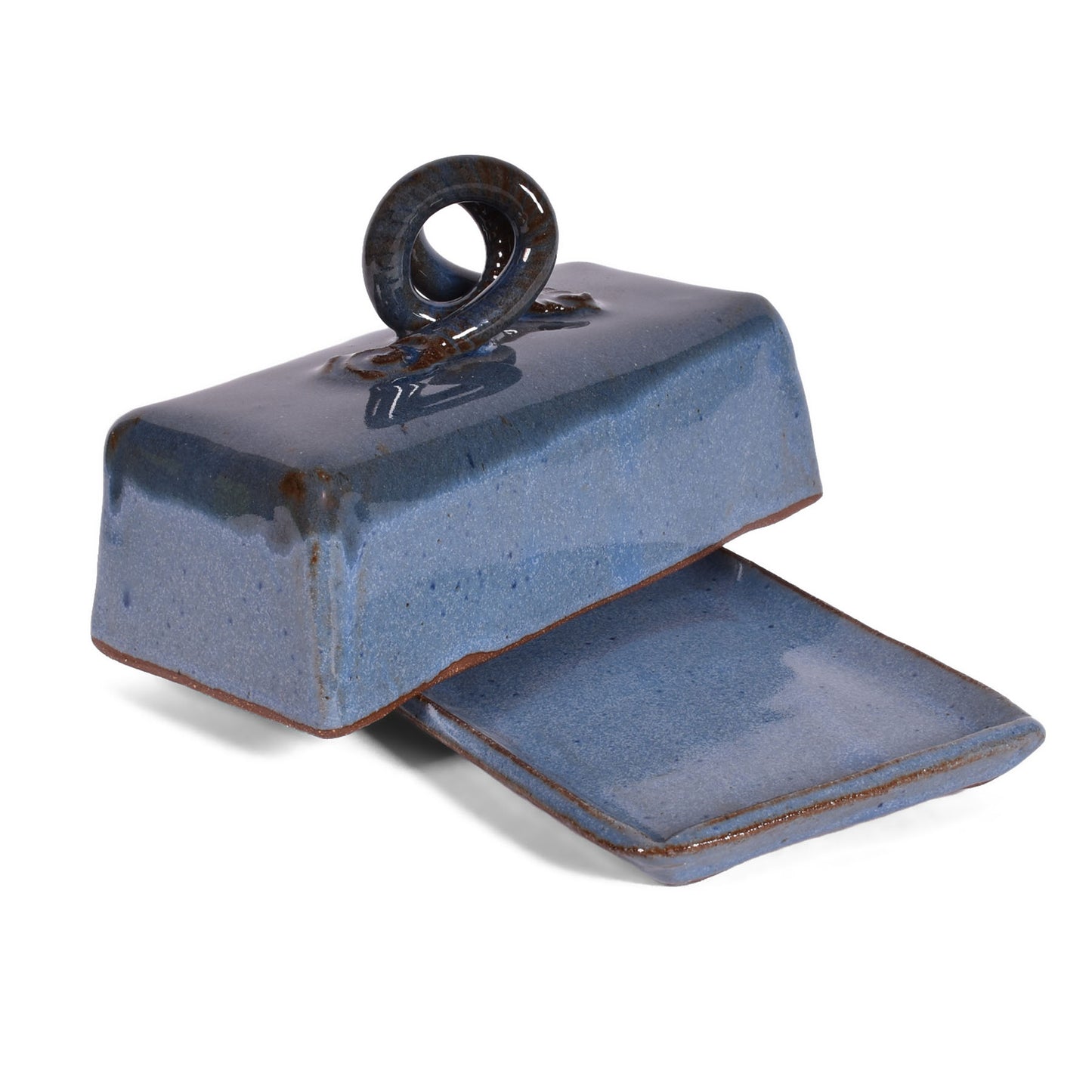 Butter Dish with Lid by MudWorks Pottery, Barrington Blue