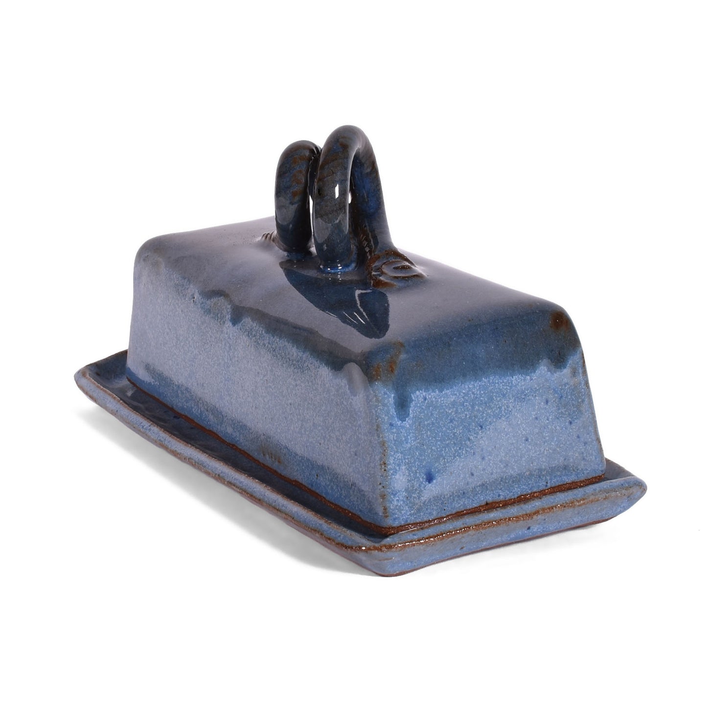 Butter Dish with Lid by MudWorks Pottery, Barrington Blue