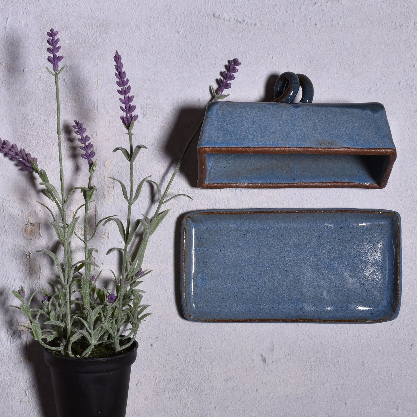 Butter Dish with Lid by MudWorks Pottery, Barrington Blue