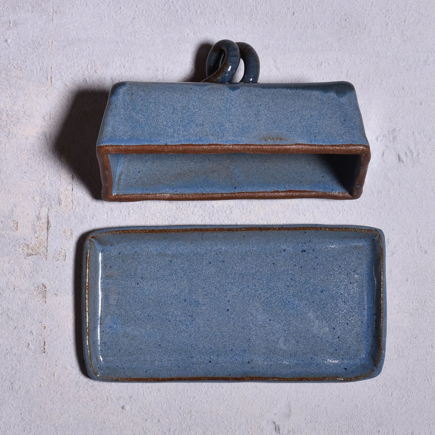 Butter Dish with Lid by MudWorks Pottery, Barrington Blue
