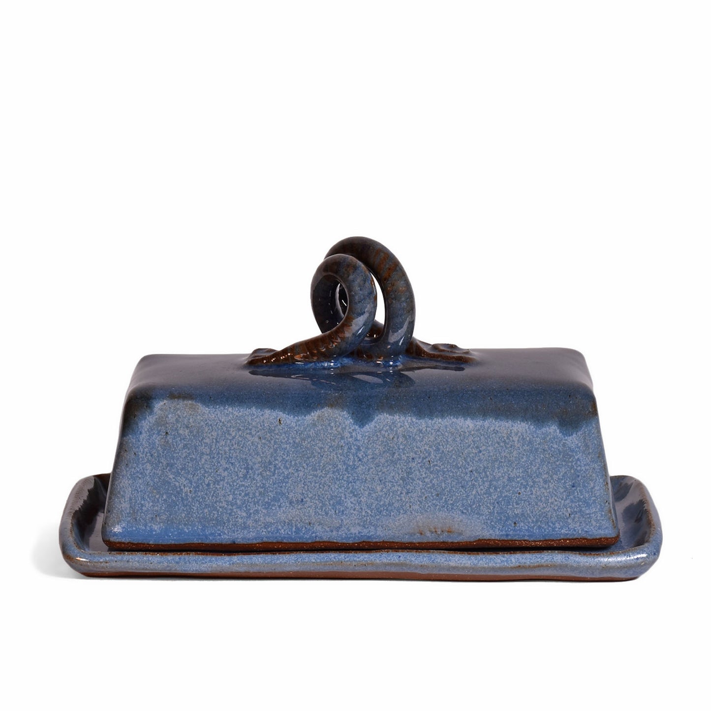 Butter Dish with Lid by MudWorks Pottery, Barrington Blue
