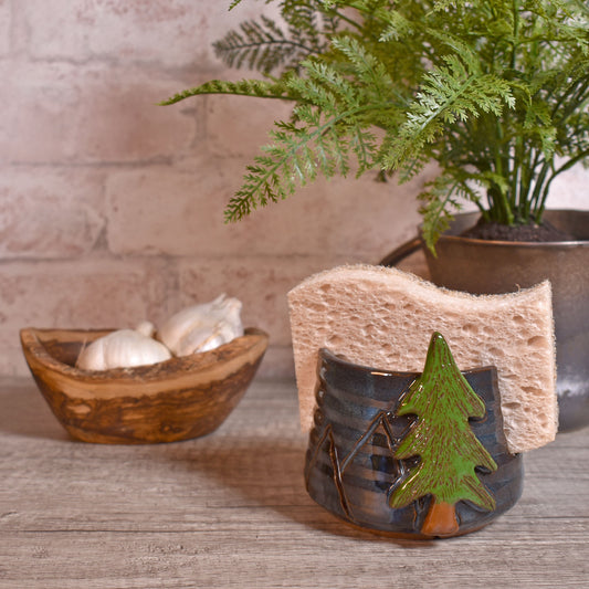 Mountain Scene Sponge Holder by MudWorks Pottery
