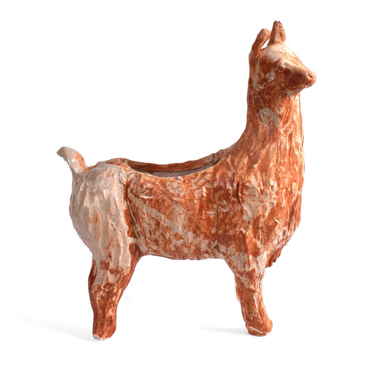 Naomi Nickerson Llama Planter in Rustic Beige, Small Batch Handmade American Pottery