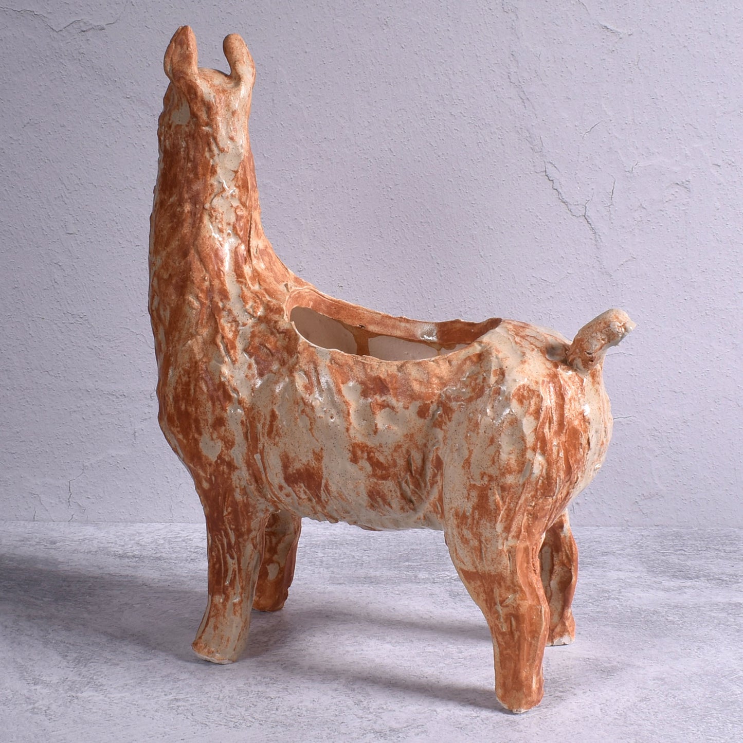 Naomi Nickerson Llama Planter in Rustic Beige, Small Batch Handmade American Pottery