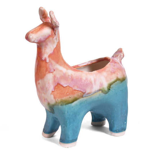 Naomi Nickerson Ceramics Small Llama Planter, Purple/Gold