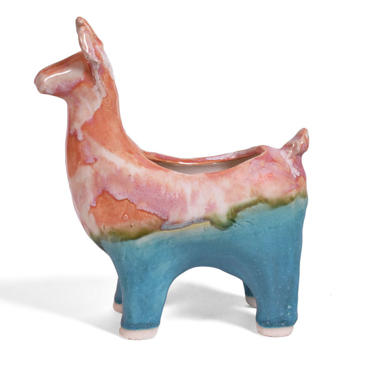Naomi Nickerson Ceramics Small Llama Planter, Purple/Gold