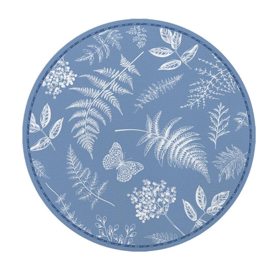 Botanical Print 15" Round Vinyl Placemat, Set of 4