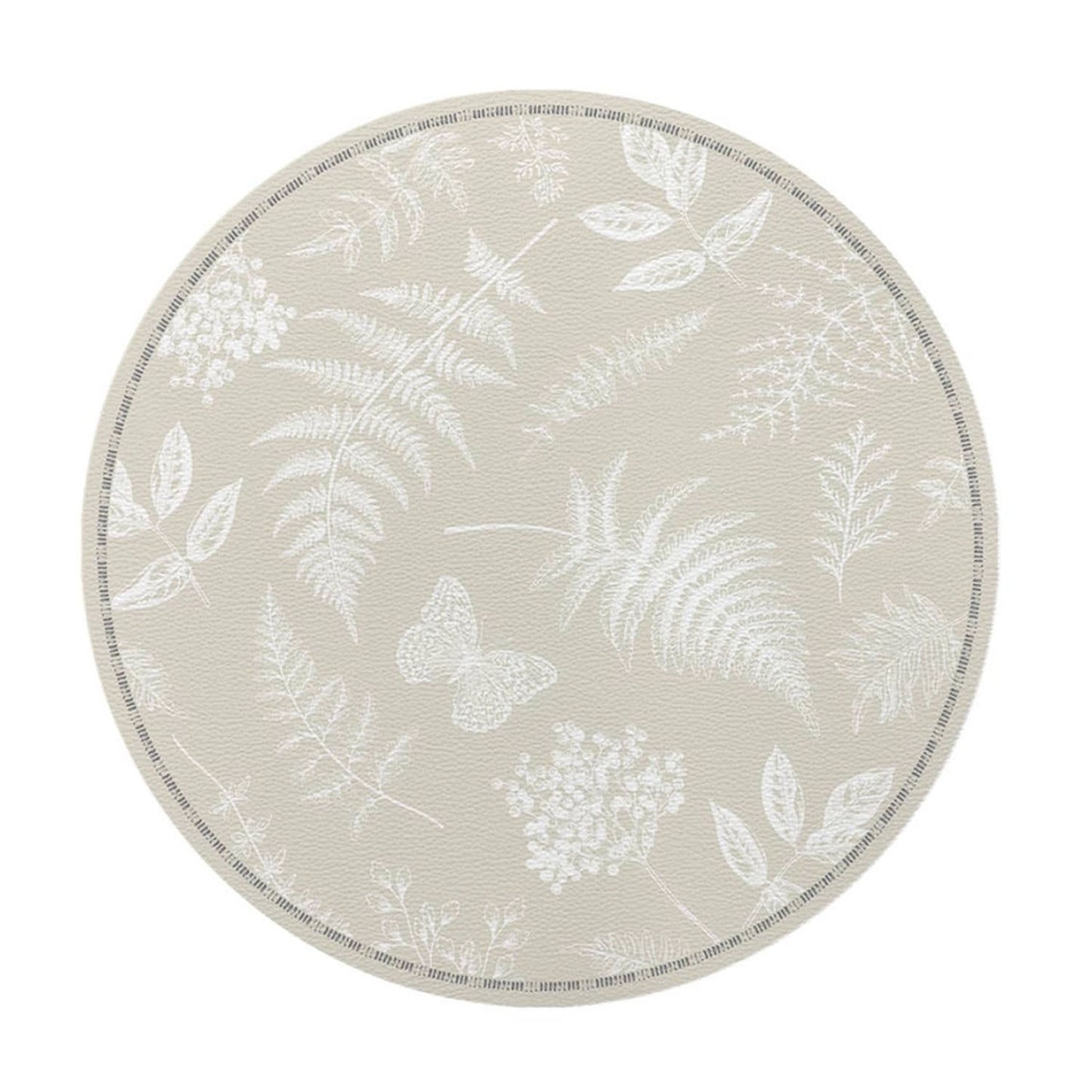 Botanical Print 15" Round Vinyl Placemat, Set of 4