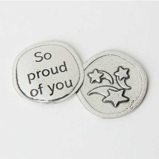 Crosby & Taylor So Proud of You Pewter Sentiment Token Coin, American Handmade