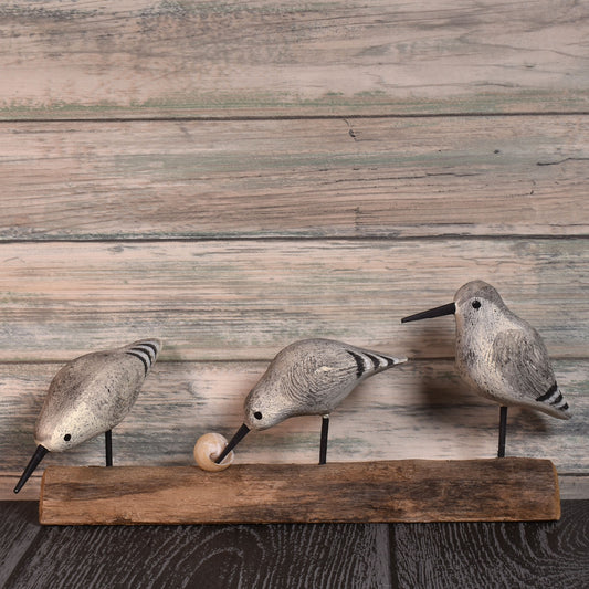 The Painted Bird by Richard Morgan Three Sandpipers Carved Wood Figurine