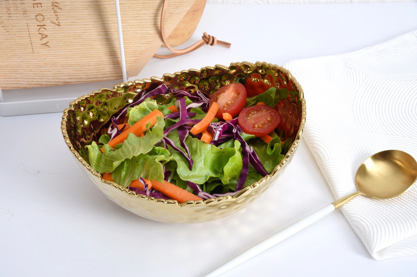 Pampa Bay Golden Millenium Medium Oval Bowl, Oven-Safe, Titanium Plated Porcelain