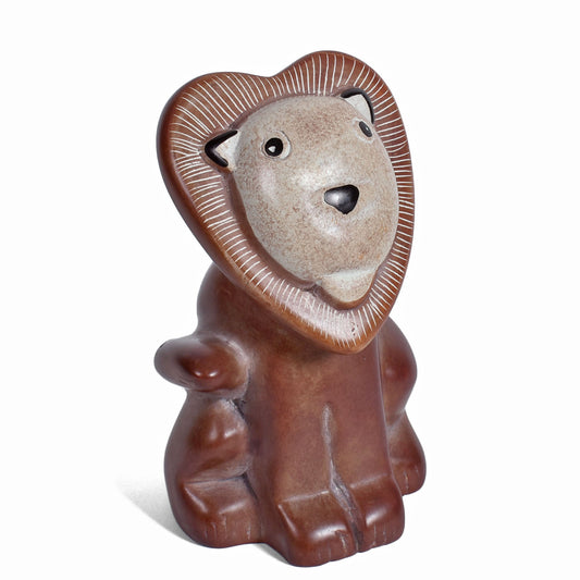 Handmade African Soapstone 4" Lion Figurine from Kenya