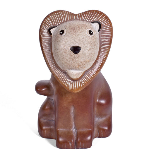 Handmade African Soapstone 4" Lion Figurine from Kenya