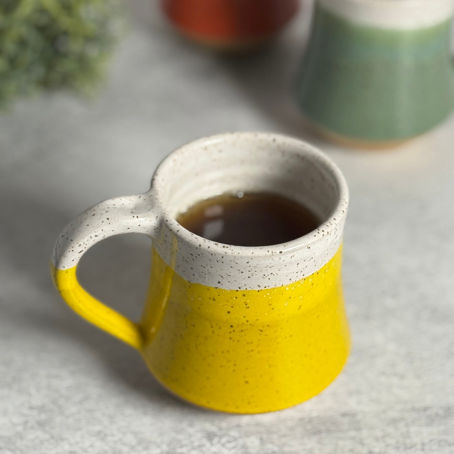 RachaelPots American Handmade 10-oz. Taper Coffee Mug, Yellow