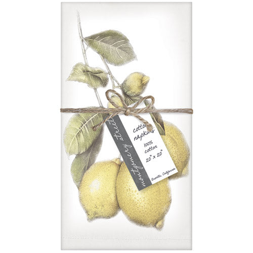 Montgomery Street Three Lemons Cotton Napkins, Set of 4