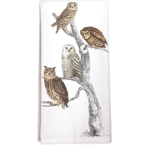 Montgomery Street Owl Tree Cotton Flour Sack Dish Towel