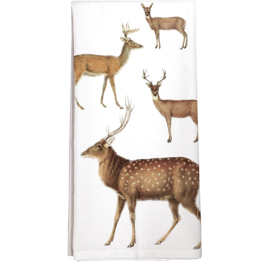 Montgomery Street Deer Herd Cotton Flour Sack Dish Towel