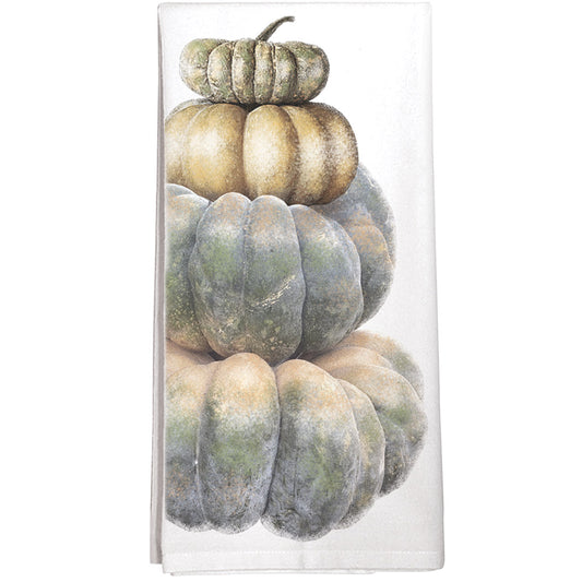 Montgomery Street Stacked Pumpkins Cotton Flour Sack Dish Towel