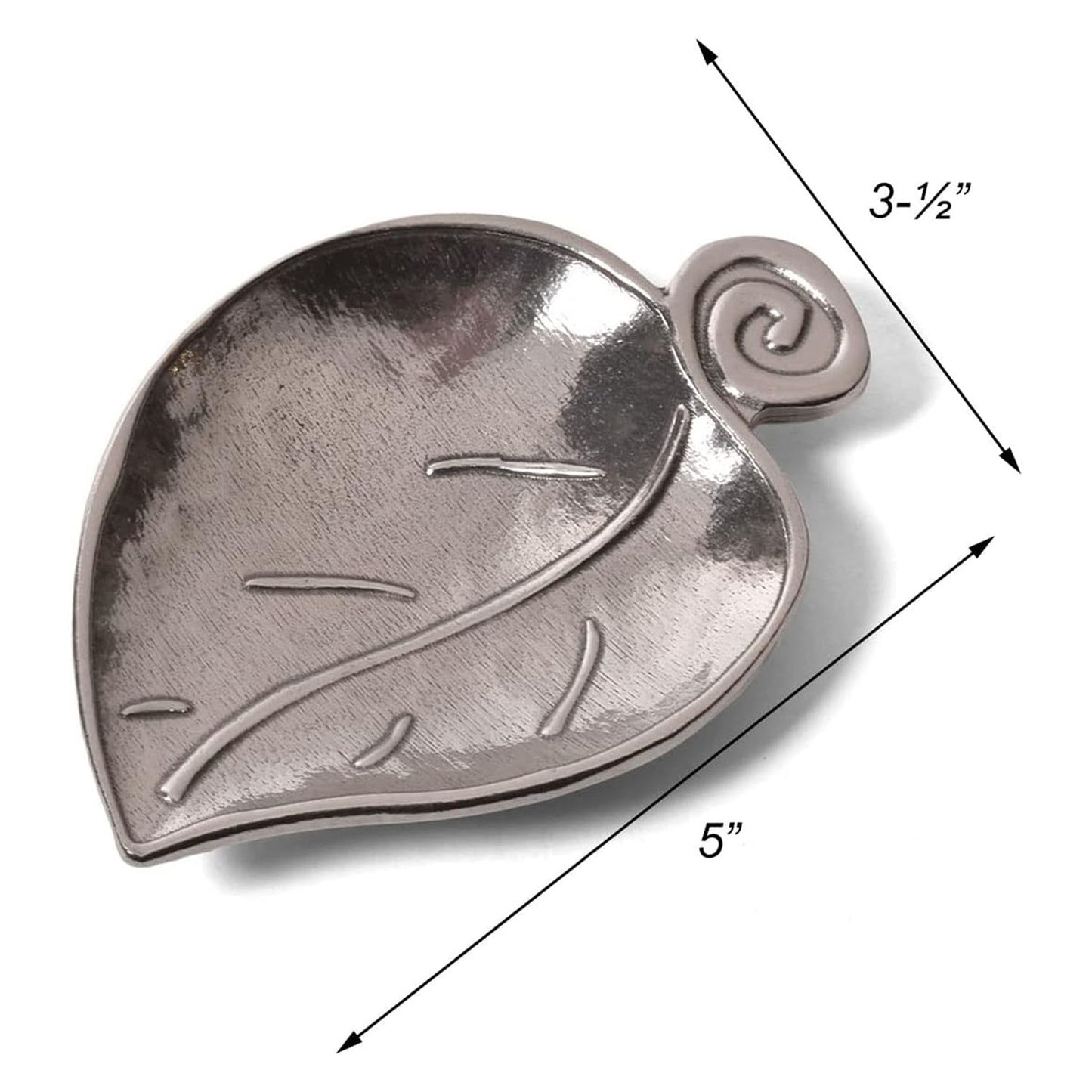 Crosby & Taylor Petite Leaf Pewter Spoon Rest, Lead-Free, Handmade in the USA