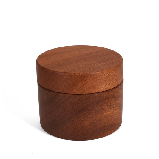 American Handmade Sapele Wood Salt Cellar with Magnetic Swivel Lid