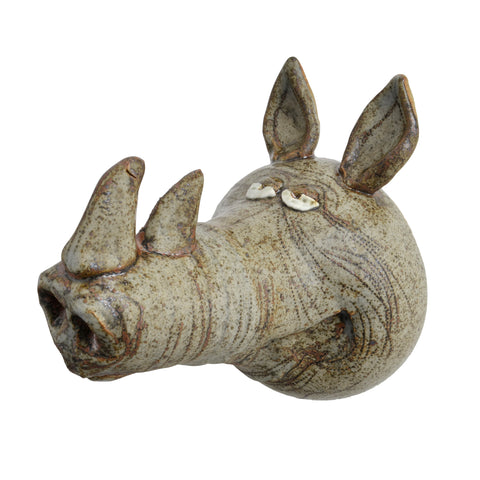 The Potters, LTD Rhino Head Wall Sculpture