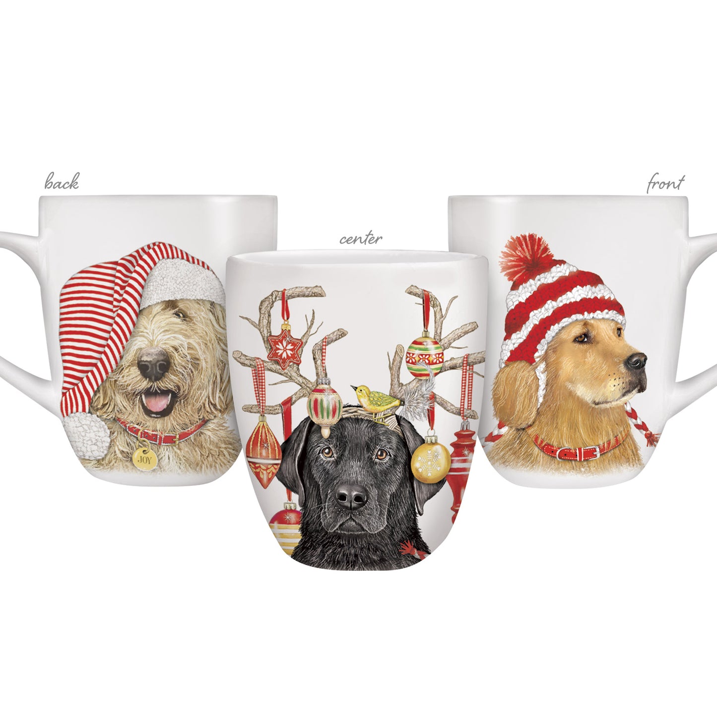 Mary Lake-Thompson Whimsical Winter Holiday Dogs 16-ounce Stoneware Mug