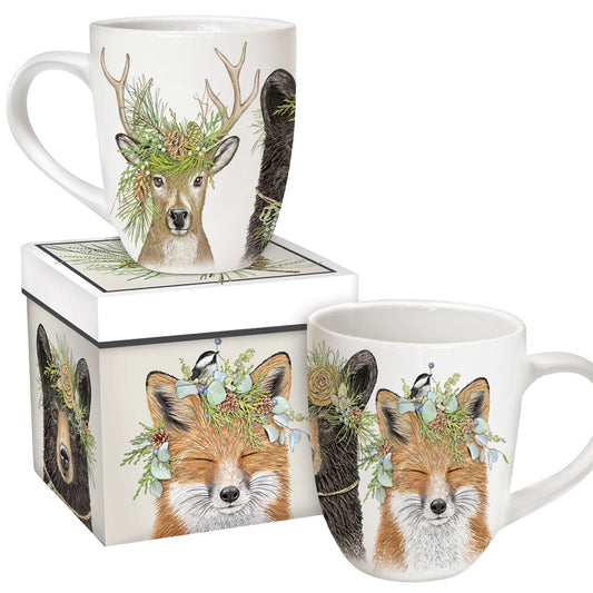 Mary Lake-Thompson Woodland Animals 16-ounce Stoneware Mug in Matching Box