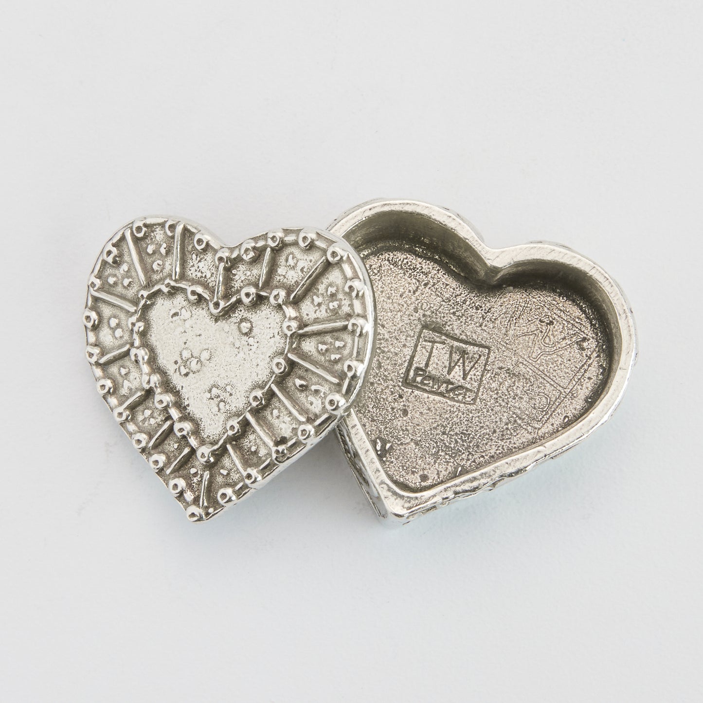 Crosby & Taylor Heart 1-1/2" Tiny Pewter Keepsake Box, Handmade in the USA